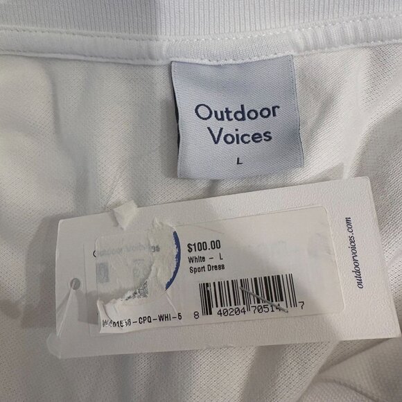 Outdoor Voices Sport Pique Short Sleeve Polo Dress Women's Size Large White NWT! - Picture 4 of 6